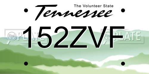 152ZVF Tennessee License Plate