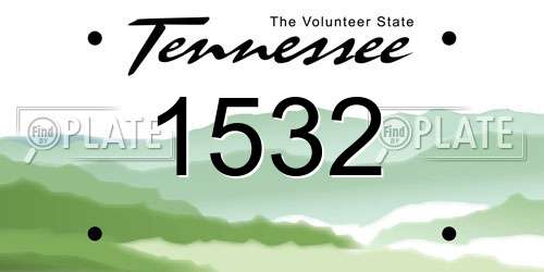1532 Tennessee License Plate