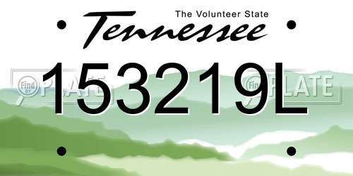 153219L Tennessee License Plate