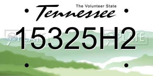 15325H2 Tennessee License Plate