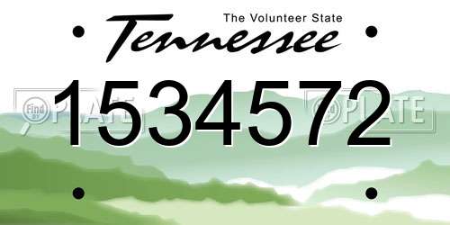 1534572 Tennessee License Plate