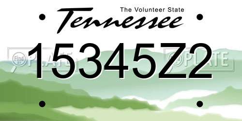 15345Z2 Tennessee License Plate