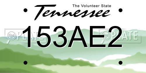 153AE2 Tennessee License Plate