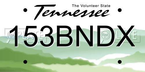 153BNDX Tennessee License Plate
