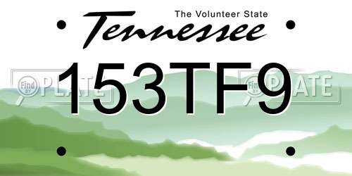 153TF9 Tennessee License Plate