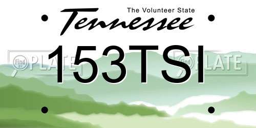 153TSI Tennessee License Plate