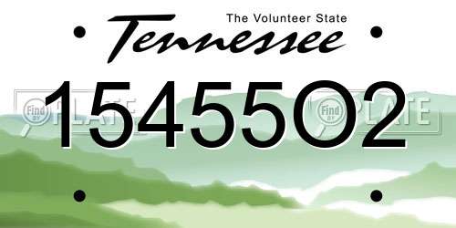 15455O2 Tennessee License Plate