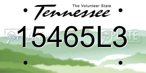 15465L3 Tennessee License Plate