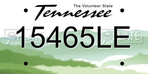 15465LE Tennessee License Plate