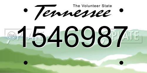 1546987 Tennessee License Plate