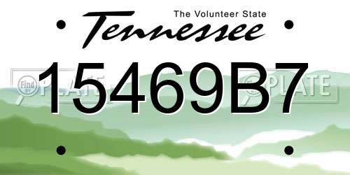 15469B7 Tennessee License Plate