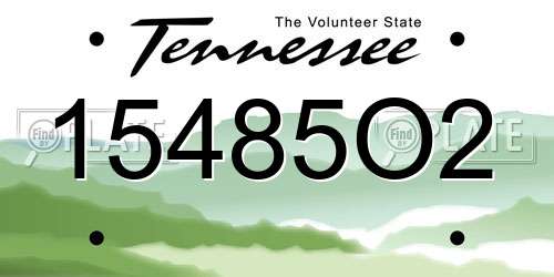 15485O2 Tennessee License Plate