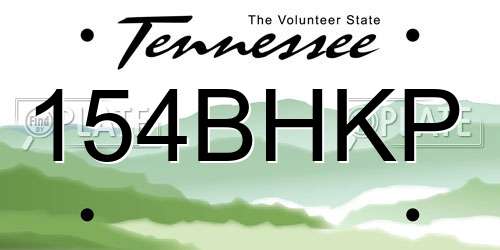 154BHKP Tennessee License Plate