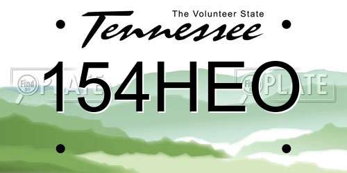 154HEO Tennessee License Plate