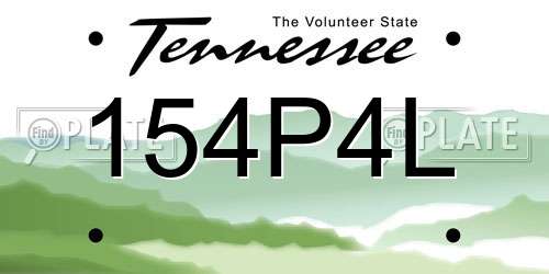 154P4L Tennessee License Plate