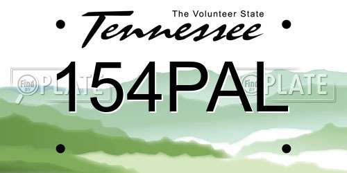 154PAL Tennessee License Plate