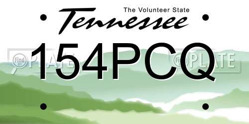 154PCQ Tennessee License Plate
