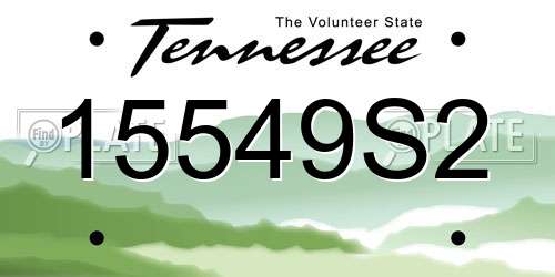 15549S2 Tennessee License Plate