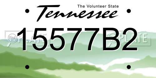 15577B2 Tennessee License Plate