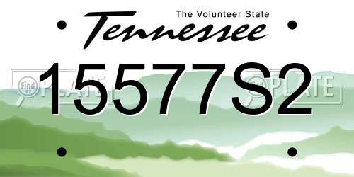 15577S2 Tennessee License Plate