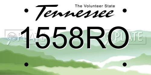1558RO Tennessee License Plate
