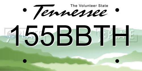 155BBTH Tennessee License Plate