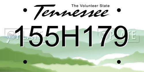155H179 Tennessee License Plate