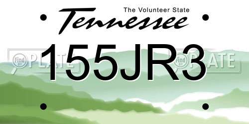 155JR3 Tennessee License Plate