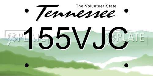 155VJC Tennessee License Plate