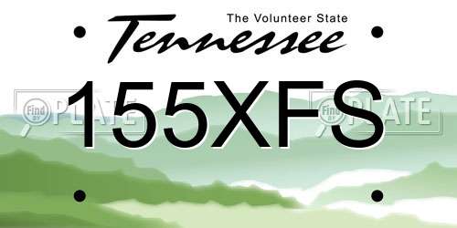 155XFS Tennessee License Plate