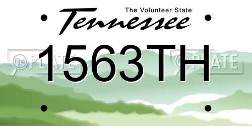 1563TH Tennessee License Plate
