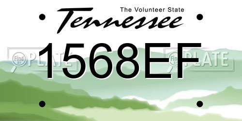 1568EF Tennessee License Plate