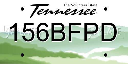 156BFPD Tennessee License Plate