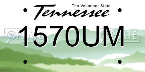 1570UM Tennessee License Plate