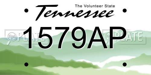 1579AP Tennessee License Plate