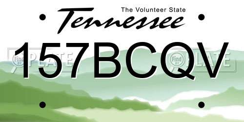 157BCQV Tennessee License Plate