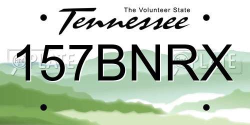 157BNRX Tennessee License Plate