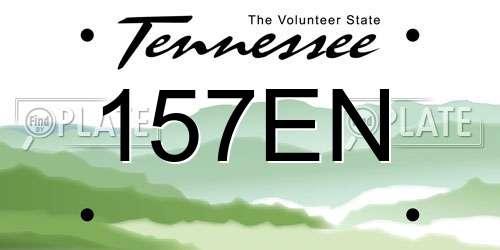 157EN Tennessee License Plate