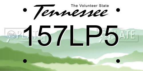 157LP5 Tennessee License Plate