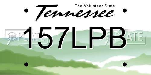 157LPB Tennessee License Plate