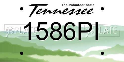 1586PI Tennessee License Plate