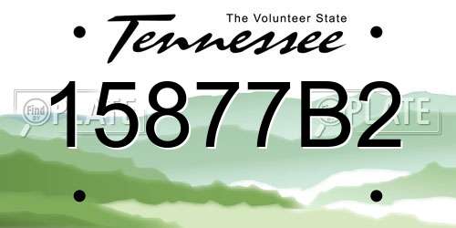 15877B2 Tennessee License Plate