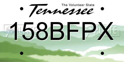 158BFPX Tennessee License Plate