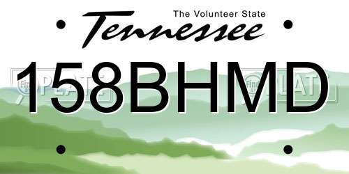 158BHMD Tennessee License Plate