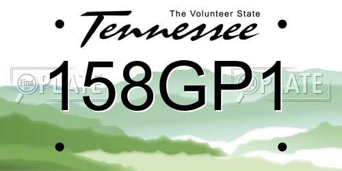 158GP1 Tennessee License Plate