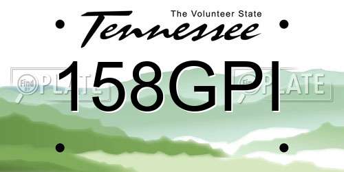 158GPI Tennessee License Plate