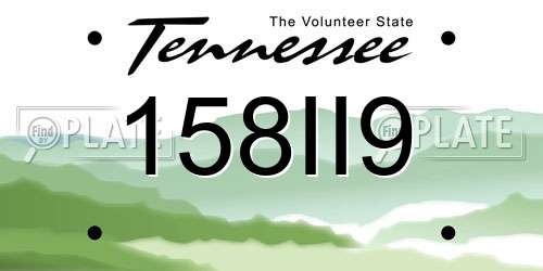 158II9 Tennessee License Plate