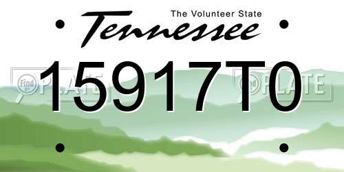 15917T0 Tennessee License Plate