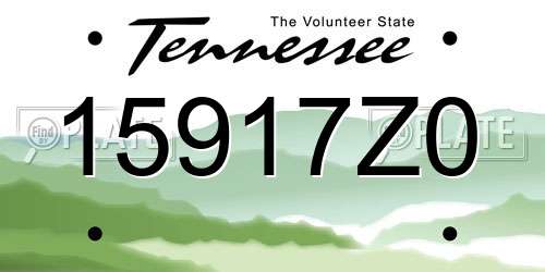 15917Z0 Tennessee License Plate