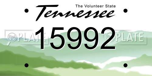 15992 Tennessee License Plate